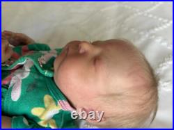 Reborn Cayle Doll by Olga Auer, Newborn Asleep doll, rooted hair, authentic COA