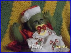 Reborn Christmas Green Yeti Monster Hybrid Grinch Ette Girl Baby Doll Fantasy