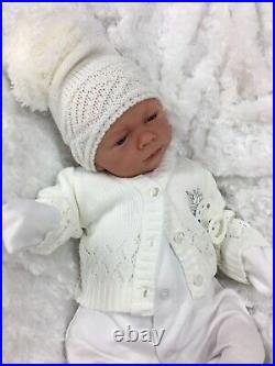 Reborn Doll Heavy Baby White Bobble Hat Outfit Magnetic Dummy A