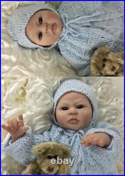 Reborn Doll Mio Elisa Marx High End Baby Boy Blue Lauscha Glass Eyes