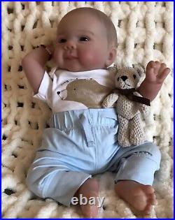 Reborn Dolls Cloth Body Vinyl Limbs Heavy 5 lbs Realistic 18 Baby Boy Lifelike