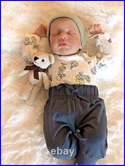 Reborn Dolls Cloth Body Vinyl Limbs Heavy Realistic 19 Inch Baby Boy Lifelike