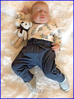Reborn Dolls Cloth Body Vinyl Limbs Heavy Realistic 19 Inch Baby Boy Lifelike