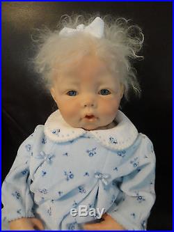 Reborn Eefje baby girl doll by Elly Knoops, Soft Vinyl, Carter's Dress, MINT