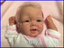 Reborn Elly Knoops EVY Blonde Vinyl Girl Doll 19 Newborn Open Mouth CUTIE