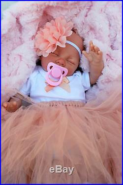 Reborn Girl Doll Peach Tutu Sleeping Baby Sofia S144