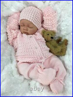 Reborn Girl Doll Pink Knitted Spanish Outfit Butterfly Babies S016