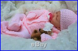 Reborn Girl Doll Pink Knitted Spanish Outfit E112 Butterfly Babies