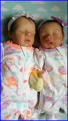 Reborn Megan by Pat Moulton Identical Twins Preemie Girls Realistic Baby Dolls