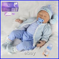 Reborn Newborn Dolls Toddler 22'' Lifelike Vinyl Silicone Baby Boy Doll Gift Toy