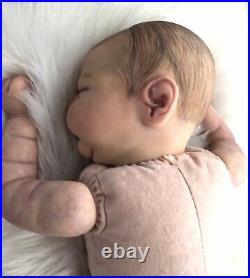 Reborn Newborn Life Like Sleeping Baby Ramsey Cassie Brace Vinyl And Soft Body