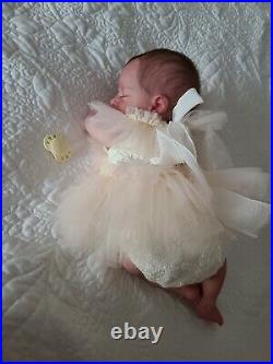 Reborn Preemie baby doll Aria asleep by Bountiful Baby
