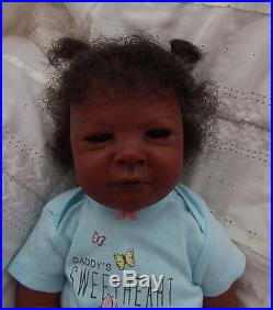 Reborn Realistic Lifelike ethnic AA black Biracial Latino newborn baby girl doll