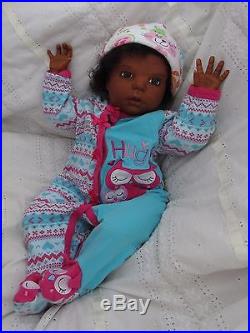Reborn Realistic Lifelike ethnic AA black Biracial Latino newborn baby girl doll
