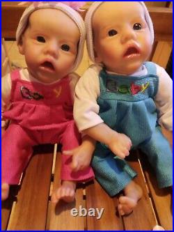 Reborn TWINS! BABY Dolls. 16 in weighted Painted hair