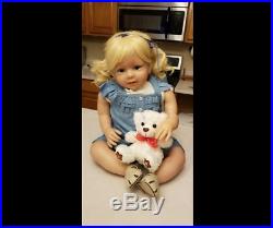 Reborn Toddler 28inch Adorable Reborn Baby Dolls Silicone Baby with Blonde Hair