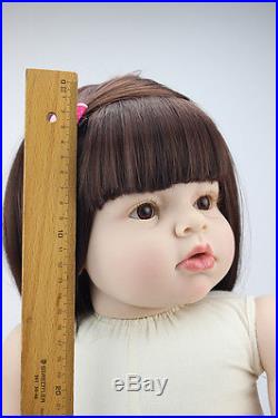 Reborn Toddler Dolls 28'' Handmade Lifelike Baby Silicone Vinyl Naked Girl Doll