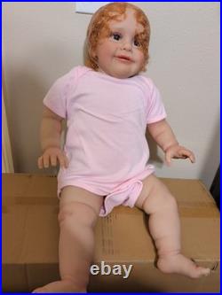 Reborn Toddler Girl Doll Realistic 26in Handmade Cloth Body Lifelike Reborn Baby