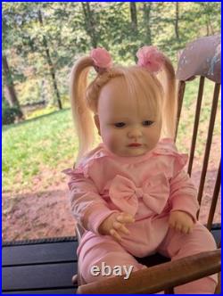 Reborn Toddler Size Doll 23 With Rooted Human Hair OOAK Reborn Amica