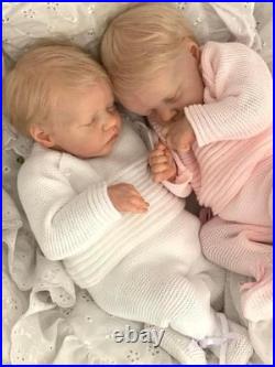 Reborn Twins, 18 Inch Lifelike Reborn Baby Dolls Silicone Full Body