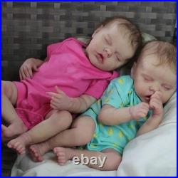 Reborn Twins Girls, 18 Inch Lifelike Reborn Baby Dolls Silicone Full Body