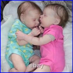 Reborn Twins Girls, 18 Inch Lifelike Reborn Baby Dolls Silicone Full Body