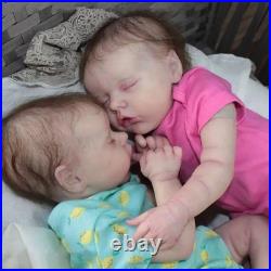 Reborn Twins Girls, 18 Inch Lifelike Reborn Baby Dolls Silicone Full Body