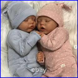 Reborn Twins Girls, 18 Inch Lifelike Reborn Baby Dolls Silicone Full Body Realis