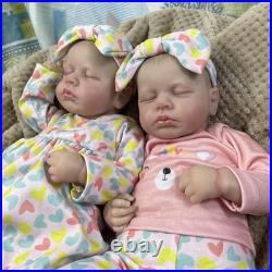 Reborn Twins Girls 18 Inch Lifelike Reborn Baby Dolls Silicone vinyl Full Body