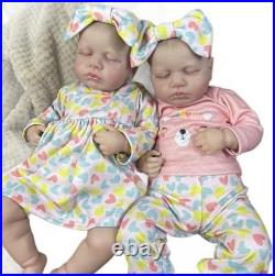 Reborn Twins Girls 18 Inch Lifelike Reborn Baby Dolls Silicone vinyl Full Body