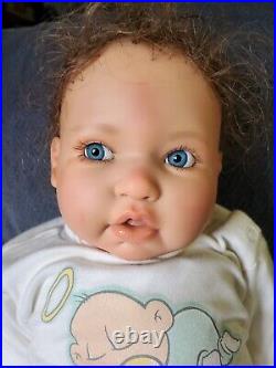Reborn Vinyl and Cloth Weighted Baby Doll marked Berenguer on neck 22