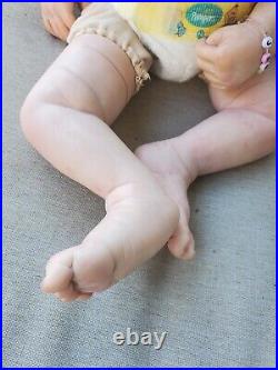 Reborn Vinyl and Cloth Weighted Baby Doll marked Elisa Marx 4 on neck 18