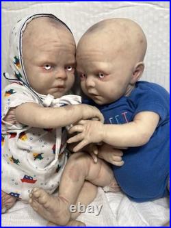 Reborn Zombie Twins OOAK Painted By Gingerlynn