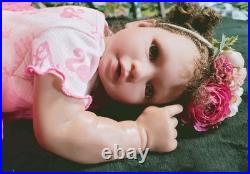 Reborn baby African American Ethnic, Hand Painted & Rooted Hair- Chest Opening