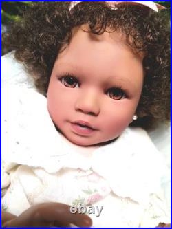 Reborn baby African American Ethnic, Hand Painted & Rooted Hair- Chest Opening