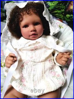Reborn baby African American Ethnic, Hand Painted & Rooted Hair- Chest Opening