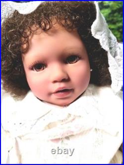 Reborn baby African American Ethnic, Hand Painted & Rooted Hair- Chest Opening