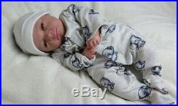 Reborn baby boy doll, Eddie 18 Blue eyes, child like baby