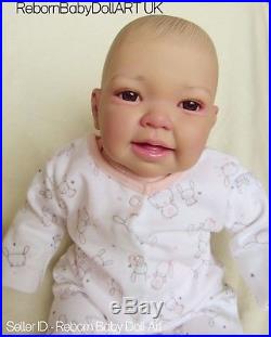 Reborn baby doll GIRL happy smiling girl by #RebornBabyDollArtUK
