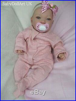 Reborn baby girl doll, Happy Baby Bella 18 blue eyes