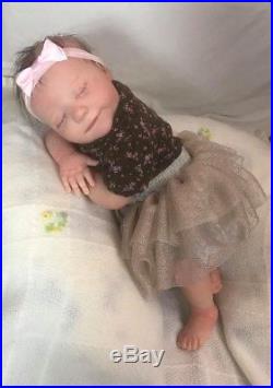 Reborn baby girl doll realborn bountiful baby june asleep sleeping human hair
