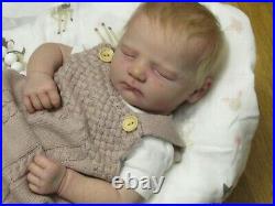 Reborn babydoll, Realborn Jennie asleep, Super realistic doll. ThumperDolls