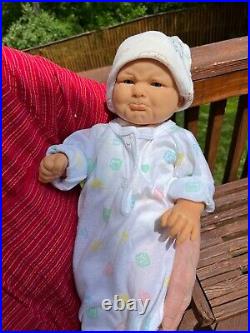 Reborn doll type 80-90's vinyl Berenguer Baby 16 pouty about to cry face OOAK