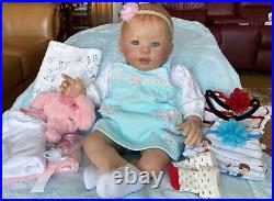 Reborn girl ABIGAIL SMILING Laura Tuzio Ross MR Blue eyes COA 20