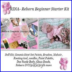 Reborn kit to make your own baby doll Rina, with supplies, DVD, Paints, kit, eyes