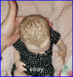 Reborn vinyl doll ROSEBUD baby girl preemie 13 inch tiny baby premie