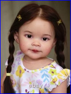 Rebornn Baby Doll 30inch Prertty Toddler Girl Rooted Soft Hair Painted Vinyl Toy