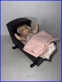 Retired American Girl Felicity's Sister Baby Polly With Cradle and Bedding Set