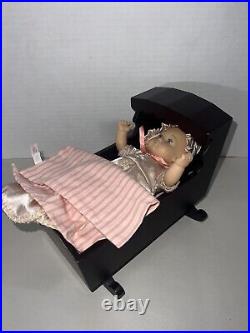 Retired American Girl Felicity's Sister Baby Polly With Cradle and Bedding Set