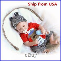 SHIP FROM USA Lifelike Full Silicone Reborn Sleeping Boy Doll Newborn Baby 22